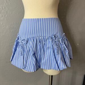 Outcast Kiole Mini Skirt Blue Stripes, M